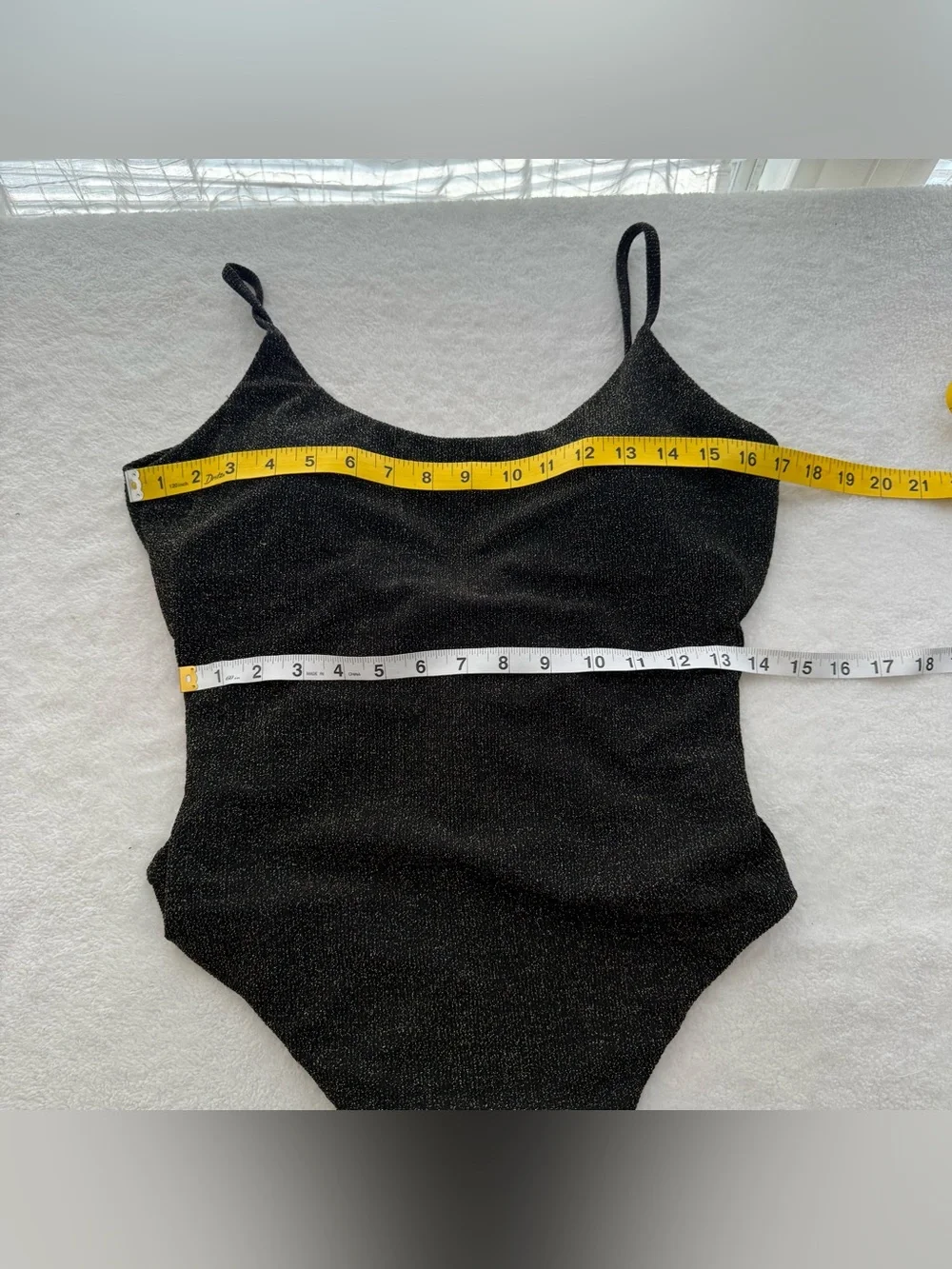 Andie Swim The Liku Metallic One-Piece Swimsuit Medium Adjustable Back